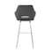 Armen Living Aura Gray Faux Leather and Brushed Stainless Steel Swivel 26" Counter Stool LCAUBABSGR26 - alternate 5